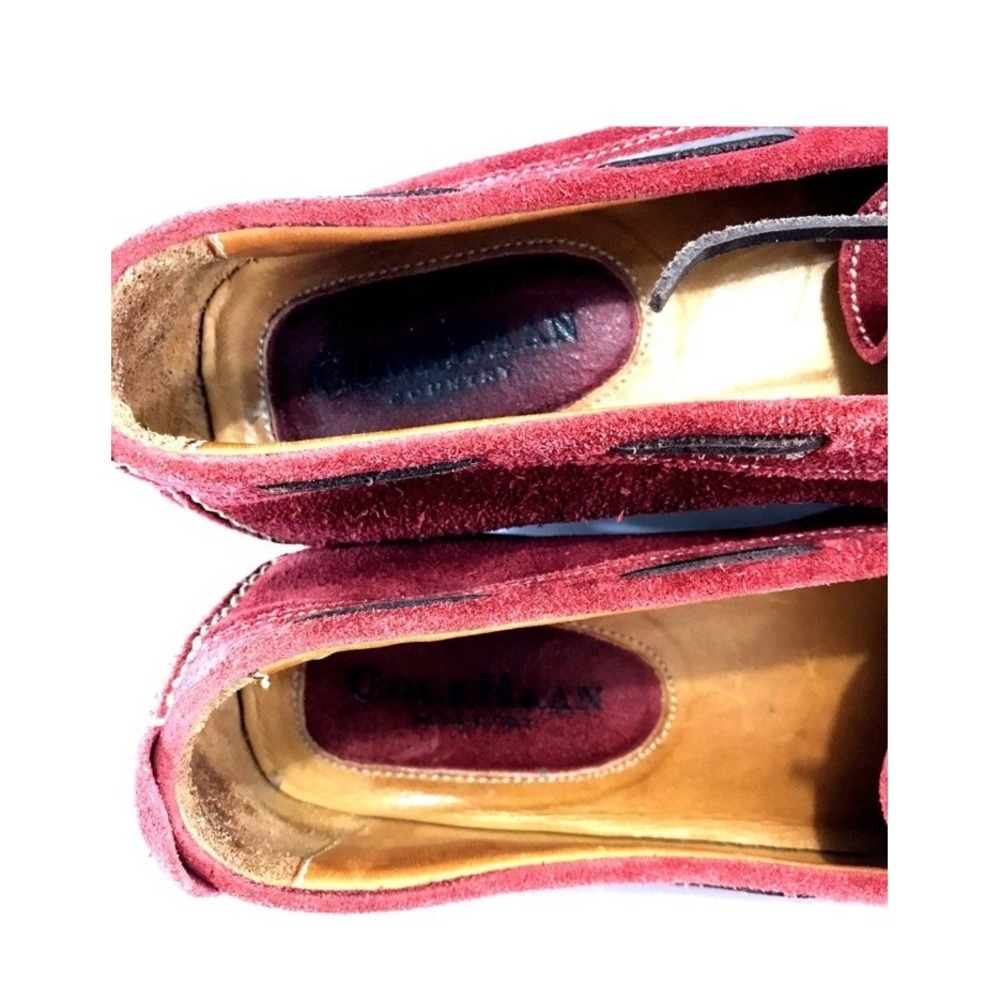 Cole Haan Womens Suede Leather Loafers Driving Shoes Red sz 7 - Picture 8 of 9